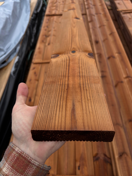 Terases dēlis impregnēts brūns, gludā puse